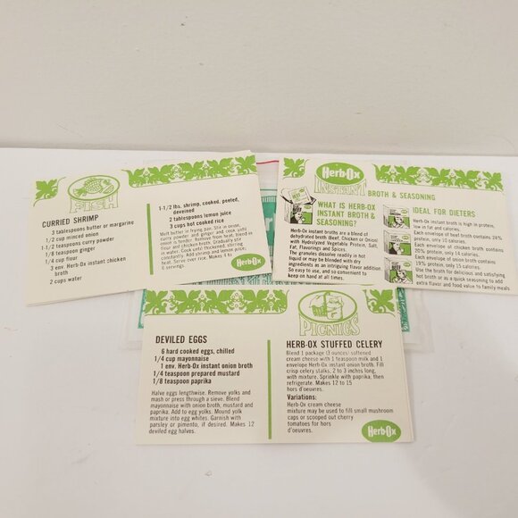 Vtg 19 Herb OX Special Recipe Cards Soups Fish Meat Picnics Salad Barbecues - Picture 3 of 3